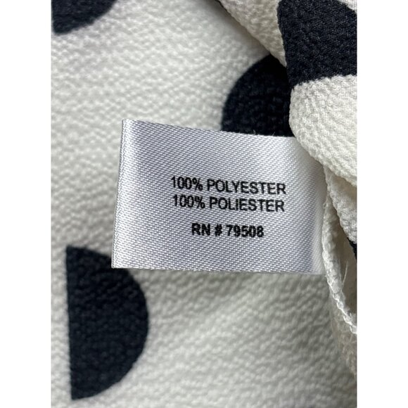 Cynthia Rowley Womens Abstract Dot Blouse Size M Polyester White Black - Picture 4 of 5